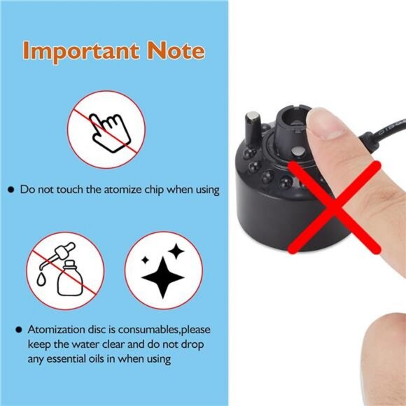 12 LED Mist Maker Water Fountain Pond Fog Atomizer Air Humidifier - Picture 5 of 7